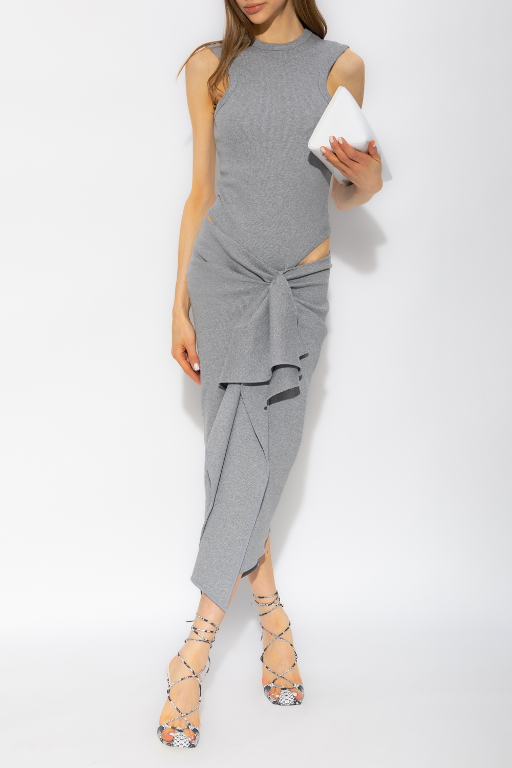 Grey Mirna asymmetrical dress The Attico Vitkac Germany